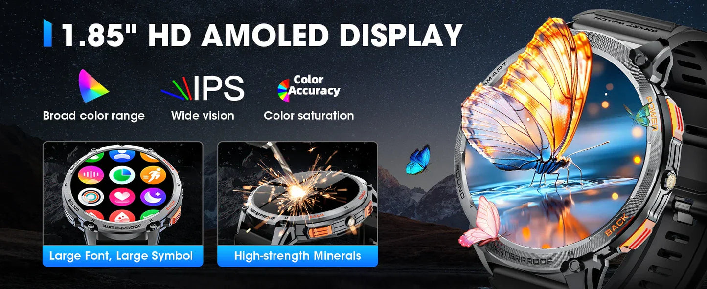 Frendorf | Neue 1,85'' große HD-Bildschirm Sport Fitness Tracker Smart Watch für Android IOS