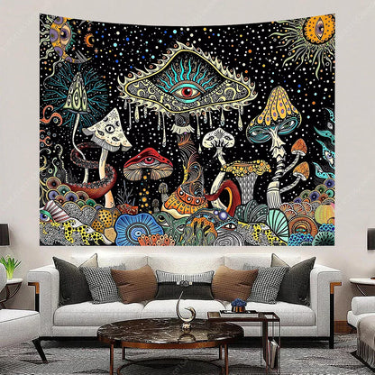 Frendorf | MysticTapestry Trippy Wandteppich | Hippie Boho Stil | Abstrakt & Farbintensiv | Wanddeko für Zuhause