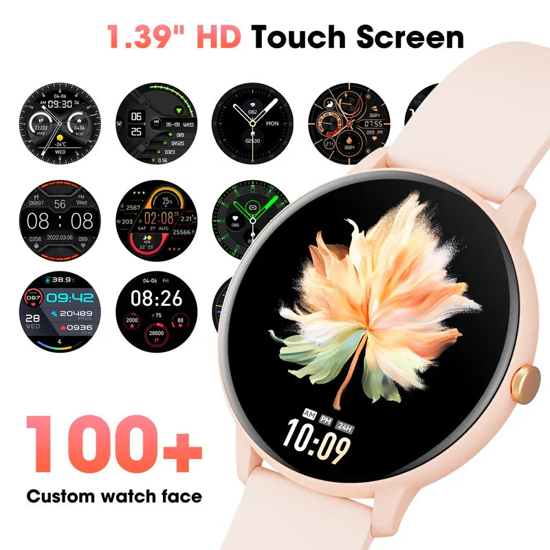Frendorf | Neue 1,39'' Slim Touchscreen IP67 Wasserdichter Fitness Tracker Sport Smartwatch für Frauen
