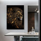 Abstrakt Schwarz Gold Tier Leinwandmalerei Eule Tiger Löwe Wolf Adler Zebra Stier Poster Wandkunst Bilder für Raum Wohnkultur