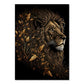 Abstrakt Schwarz Gold Tier Leinwandmalerei Eule Tiger Löwe Wolf Adler Zebra Stier Poster Wandkunst Bilder für Raum Wohnkultur