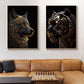 Abstrakt Schwarz Gold Tier Leinwandmalerei Eule Tiger Löwe Wolf Adler Zebra Stier Poster Wandkunst Bilder für Raum Wohnkultur