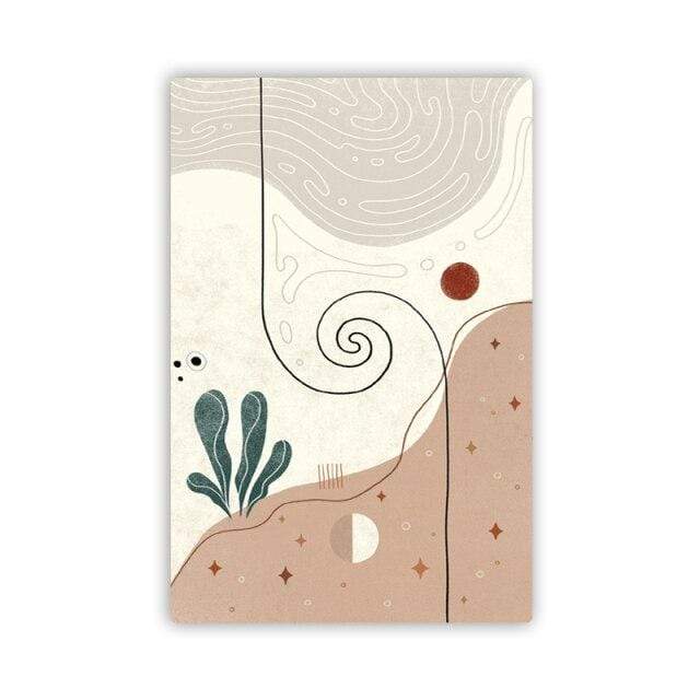 Frendorf | Abstrakte Boho Wüstenpflanzen Leinwand Wandkunst
