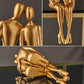 Abstrakte goldene Skulpturen & Figuren für das Interieur Harzfigur Statue moderne Wohnkultur Schreibtischaccessoires nordische Raumdekoration