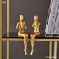 Abstrakte goldene Skulpturen & Figuren für das Interieur Harzfigur Statue moderne Wohnkultur Schreibtischaccessoires nordische Raumdekoration