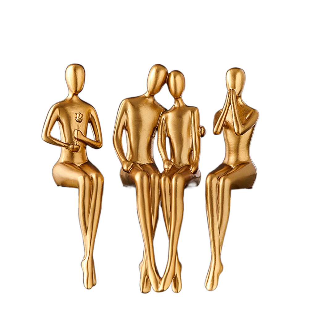 Abstrakte goldene Skulpturen & Figuren für das Interieur Harzfigur Statue moderne Wohnkultur Schreibtischaccessoires nordische Raumdekoration