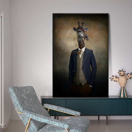 Abstract Lion in Military Uniform Leinwand Gemälde An der Wand Kunst Poster und Drucke Lustige Kunst Tiere Bild Wohnkultur