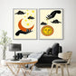 Frendorf | Abstrakte mystische Sonne und Mond Wandkunst Leinwand