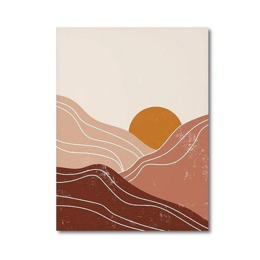 Frendorf | Abstrakte Berg Sonnenkunst Leinwand