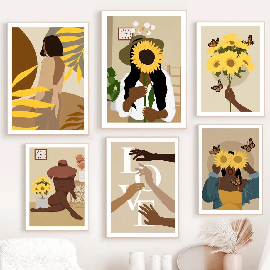 Embrace Sunflowers Galerie Wand Leinwand Plakate