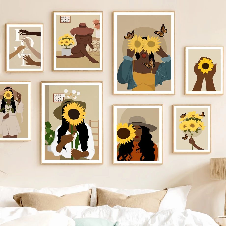 Embrace Sunflowers Galerie Wand Leinwand Plakate
