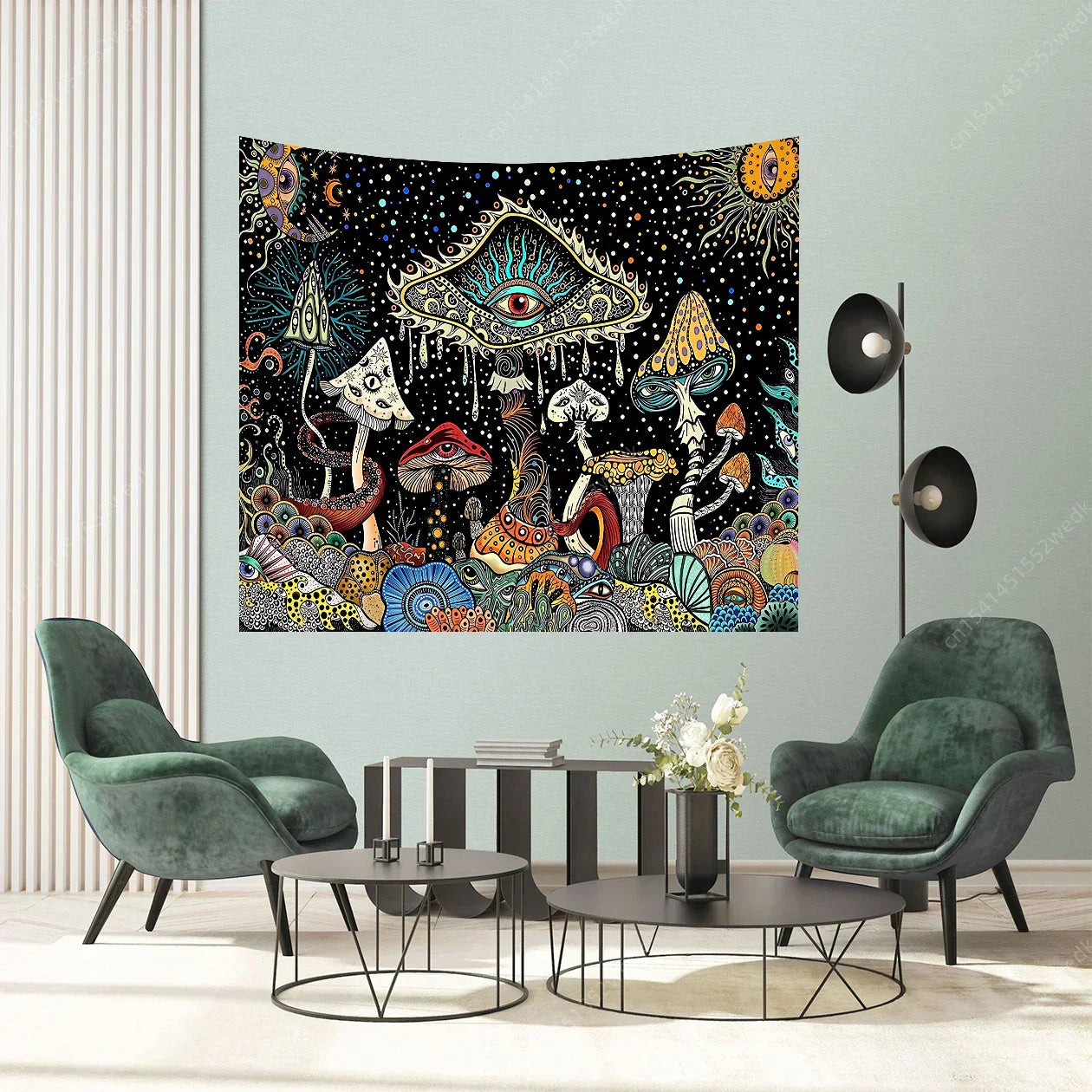 Frendorf | MysticTapestry Trippy Wandteppich | Hippie Boho Stil | Abstrakt & Farbintensiv | Wanddeko für Zuhause