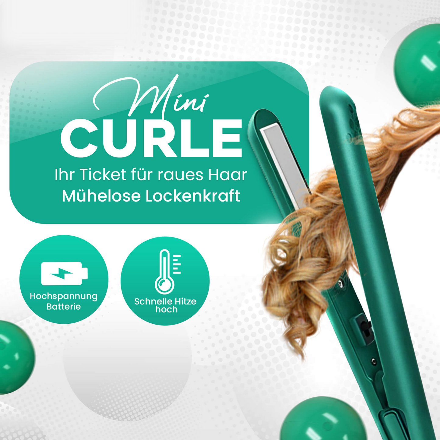 Frendorf | StyleMate – Das 2-in-1 Mini Glätteisen & Lockenstab für Müheloses Styling Zuhause & Unterwegs