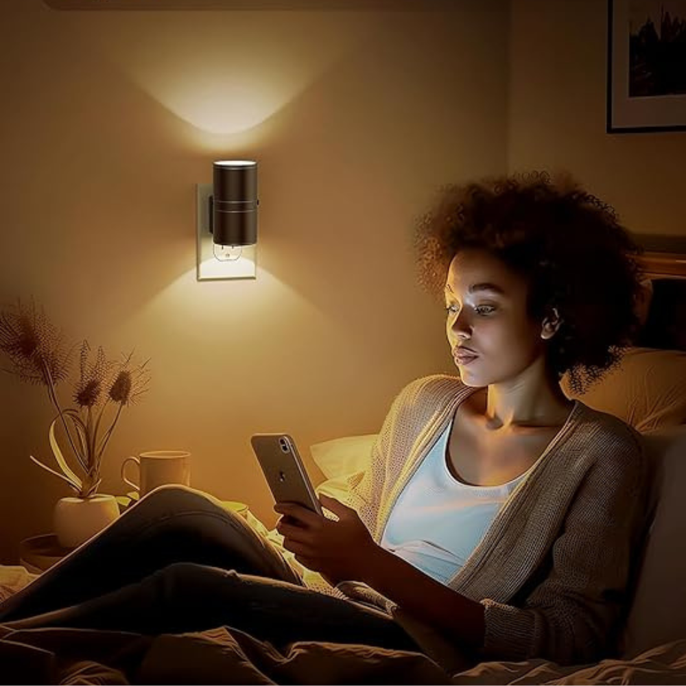 Nachtlicht Steckdose mit Helligkeitserkennung und einstellbarer Helligkeit