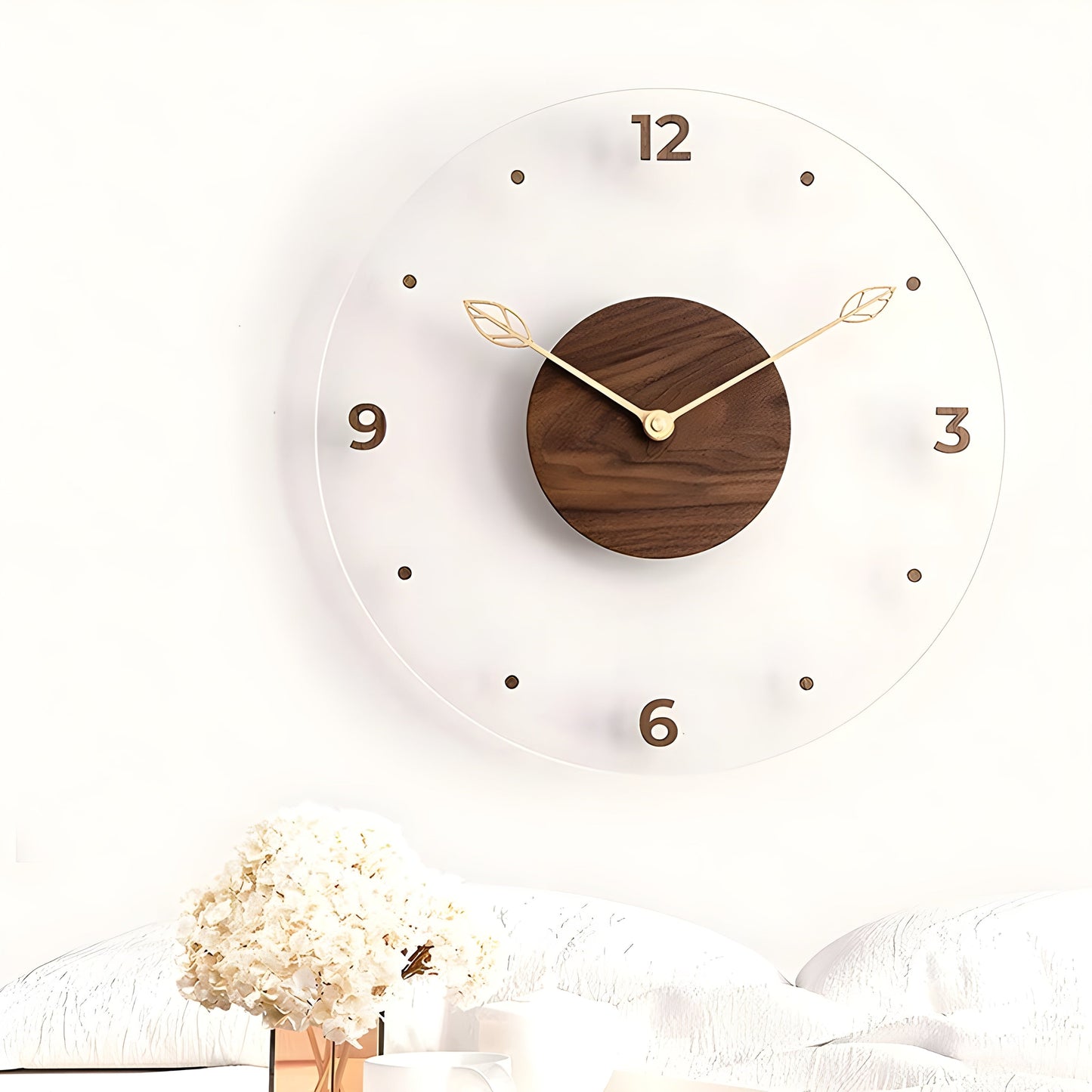 Frendorf | QuietWood – Minimalistische, geräuschlose Wanduhr mit schlichtem Design für jeden Raum