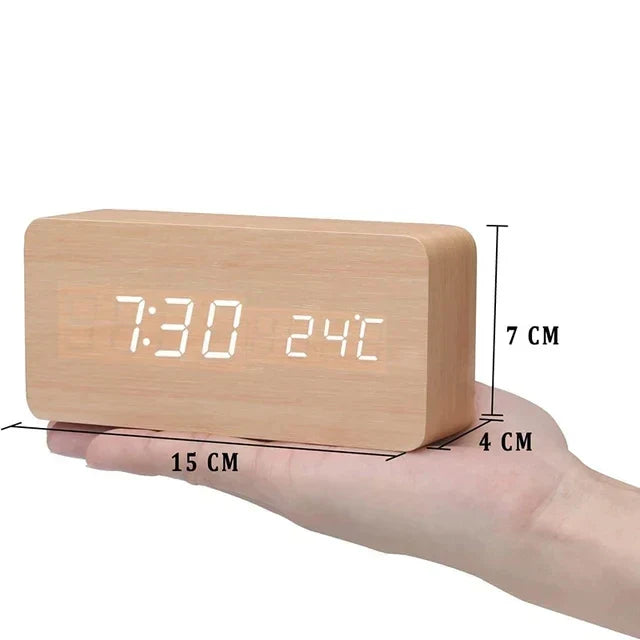 Charms | Digitaler Holzwecker | Inklusive Temperaturanzeige