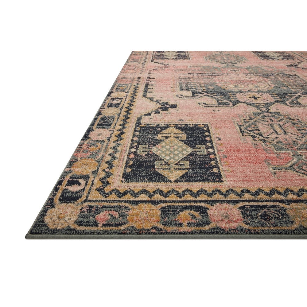 Luxe Rose Antik Abgenutzter Teppich
