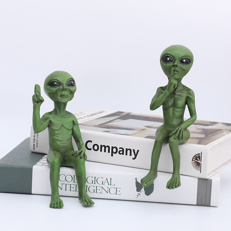 Alien Statue Outdoor Space Alien Ornament Garten Harz Statue Figur Figur Home Dekoration Garten Hof Dekoration Miniaturen