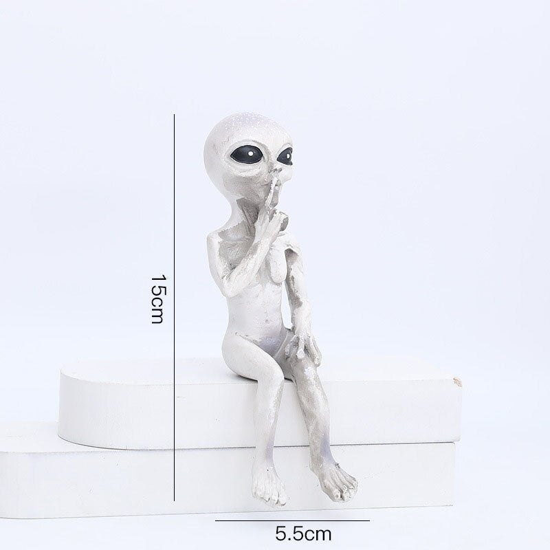 Alien Statue Outdoor Space Alien Ornament Garten Harz Statue Figur Figur Home Dekoration Garten Hof Dekoration Miniaturen