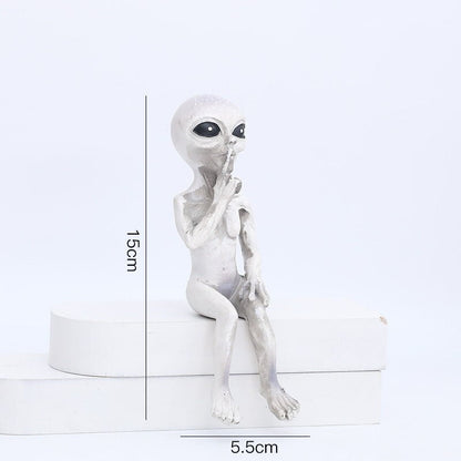 Alien Statue Outdoor Space Alien Ornament Garten Harz Statue Figur Figur Home Dekoration Garten Hof Dekoration Miniaturen