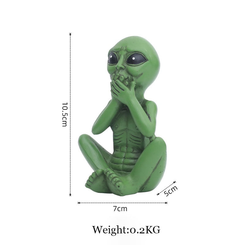 Alien Statue Outdoor Space Alien Ornament Garten Harz Statue Figur Figur Home Dekoration Garten Hof Dekoration Miniaturen