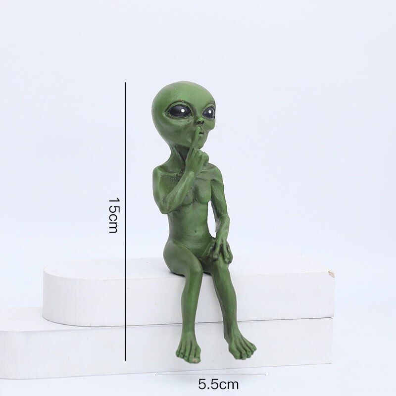 Alien Statue Outdoor Space Alien Ornament Garten Harz Statue Figur Figur Home Dekoration Garten Hof Dekoration Miniaturen