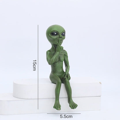 Frendorf | CosmoCraft Garten Alien | Outdoor Alien Dekofigur | Harzstatue für Garten & Haus | Miniatur für Außenbereich