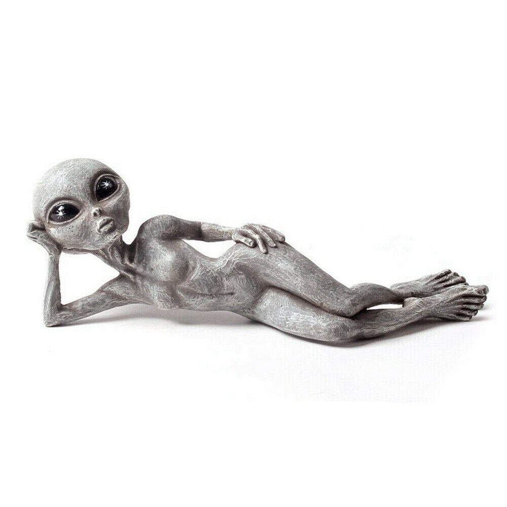 Alien Statue Outdoor Space Alien Ornament Garten Harz Statue Figur Figur Home Dekoration Garten Hof Dekoration Miniaturen