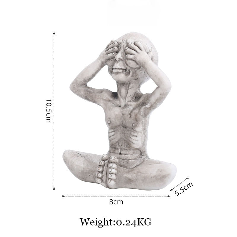 Alien Statue Outdoor Space Alien Ornament Garten Harz Statue Figur Figur Home Dekoration Garten Hof Dekoration Miniaturen
