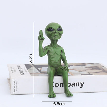 Frendorf | CosmoCraft Garten Alien | Outdoor Alien Dekofigur | Harzstatue für Garten & Haus | Miniatur für Außenbereich