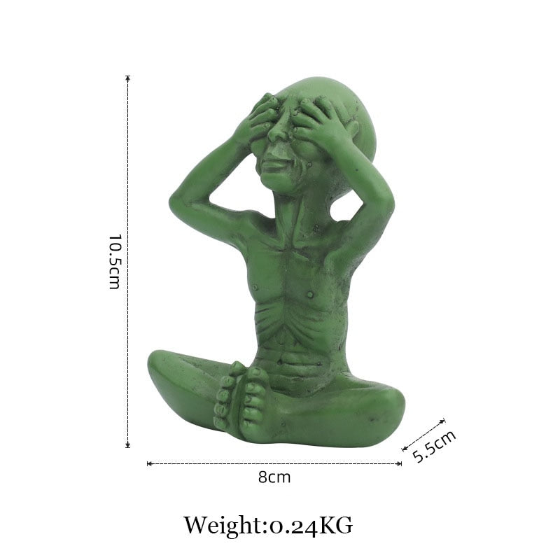 Alien Statue Outdoor Space Alien Ornament Garten Harz Statue Figur Figur Home Dekoration Garten Hof Dekoration Miniaturen
