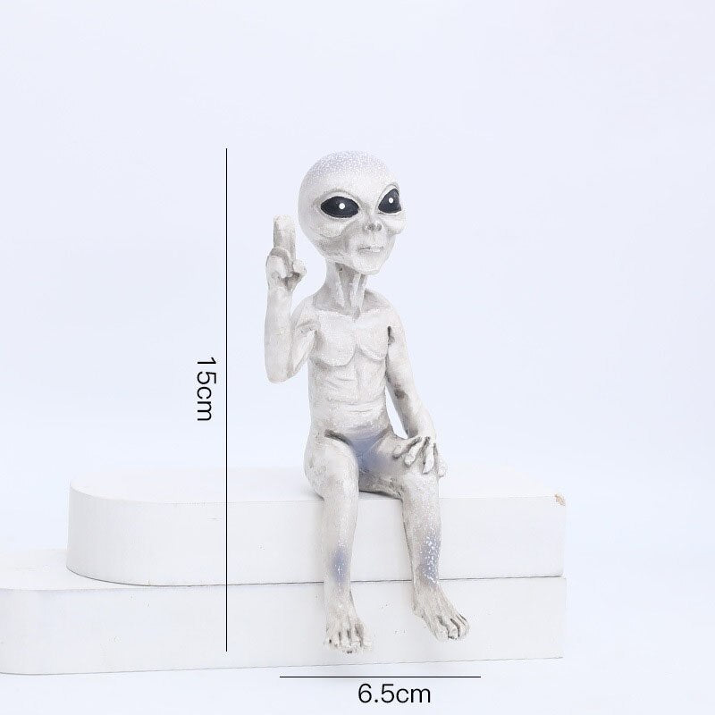 Alien Statue Outdoor Space Alien Ornament Garten Harz Statue Figur Figur Home Dekoration Garten Hof Dekoration Miniaturen