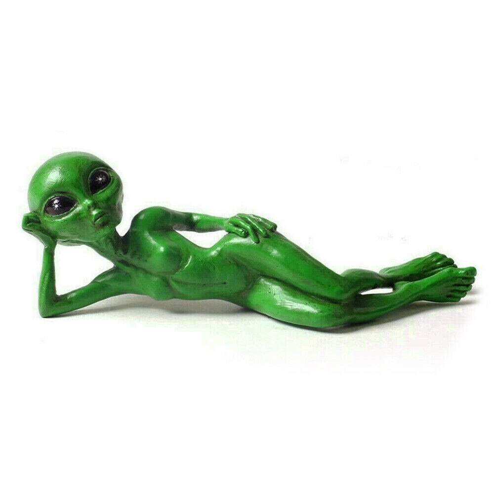 Alien Statue Outdoor Space Alien Ornament Garten Harz Statue Figur Figur Home Dekoration Garten Hof Dekoration Miniaturen
