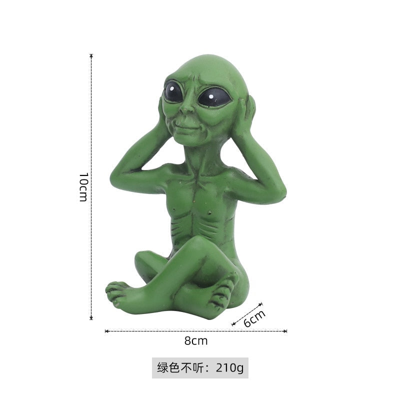 Alien Statue Outdoor Space Alien Ornament Garten Harz Statue Figur Figur Home Dekoration Garten Hof Dekoration Miniaturen