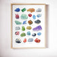 Frendorf | Alphabetische Kristall-Gemstein Wandkunst Leinwand