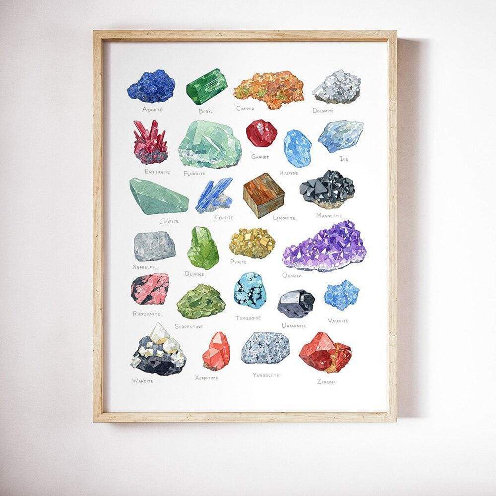 Frendorf | Alphabetische Kristall-Gemstein Wandkunst Leinwand