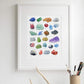 Frendorf | Alphabetische Kristall-Gemstein Wandkunst Leinwand