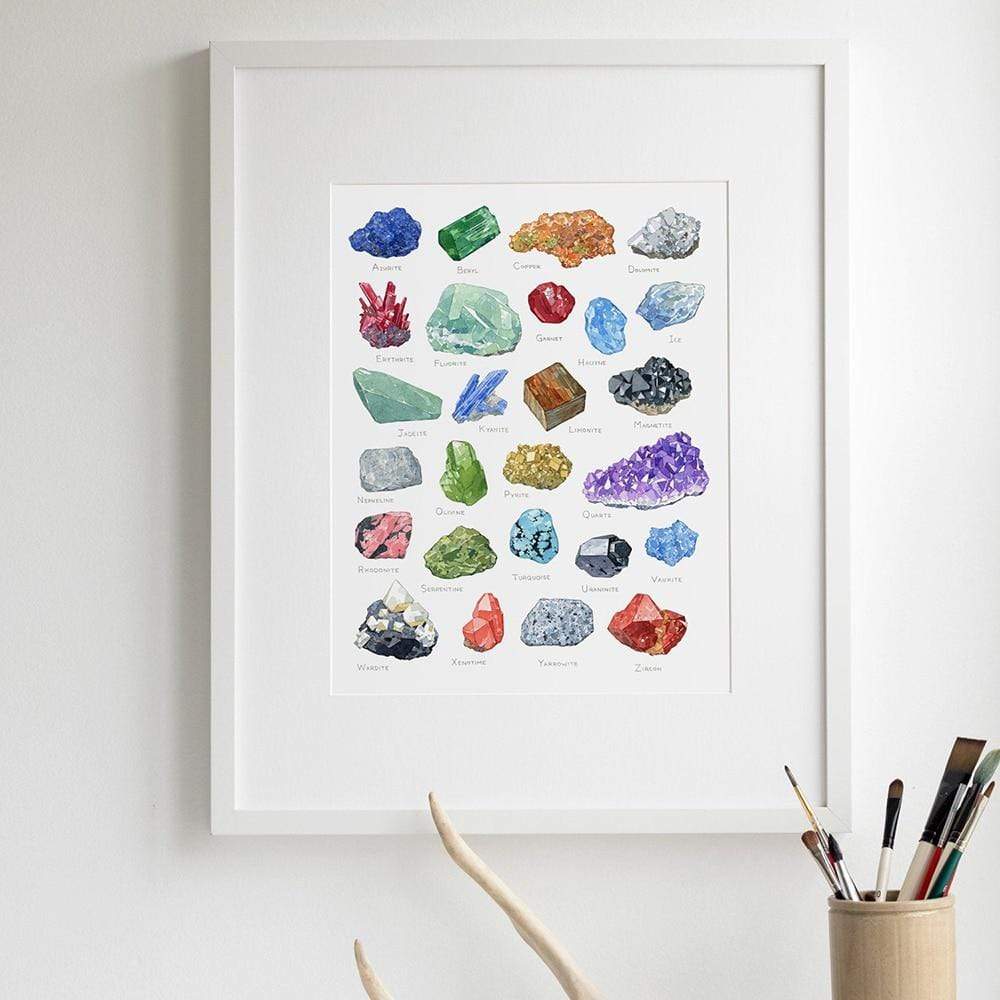 Frendorf | Alphabetische Kristall-Gemstein Wandkunst Leinwand
