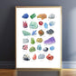 Frendorf | Alphabetische Kristall-Gemstein Wandkunst Leinwand
