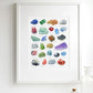 Frendorf | Alphabetische Kristall-Gemstein Wandkunst Leinwand