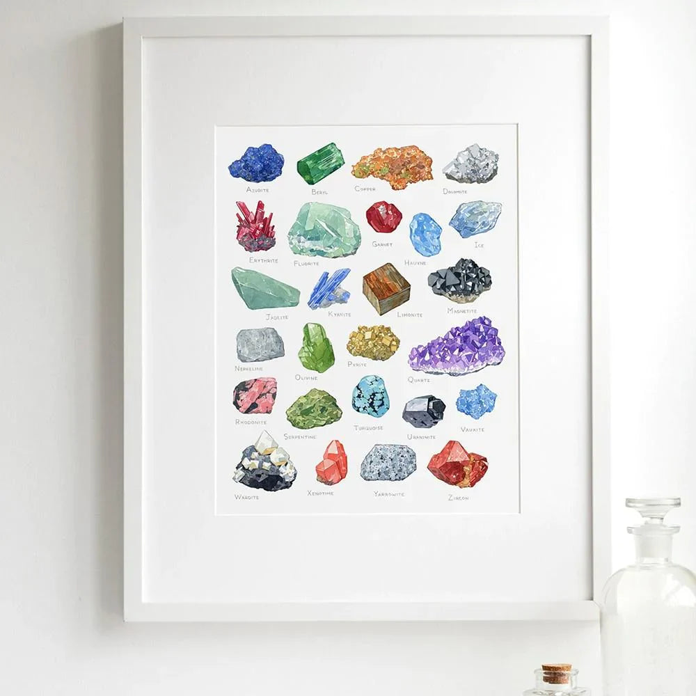 Frendorf | Alphabetische Kristall-Gemstein Wandkunst Leinwand