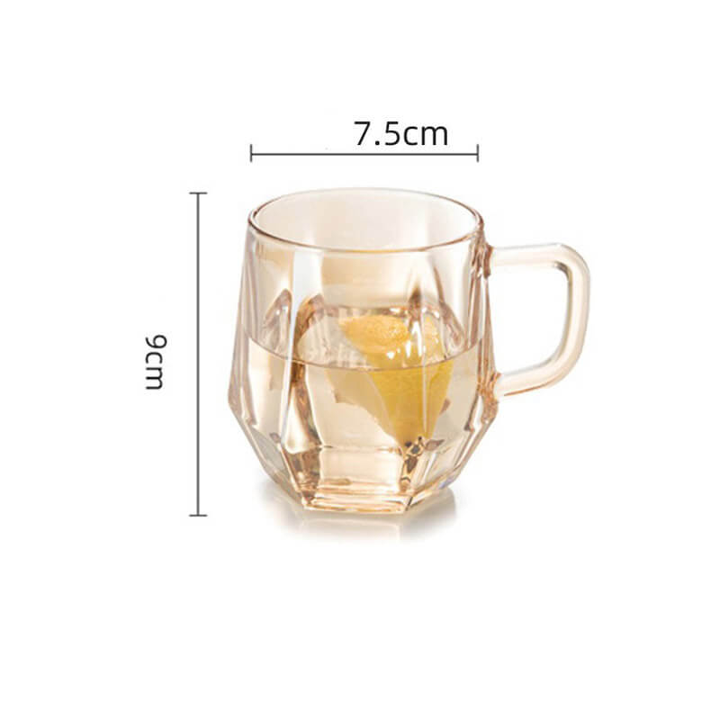 Amber hexagonales Glasbecher