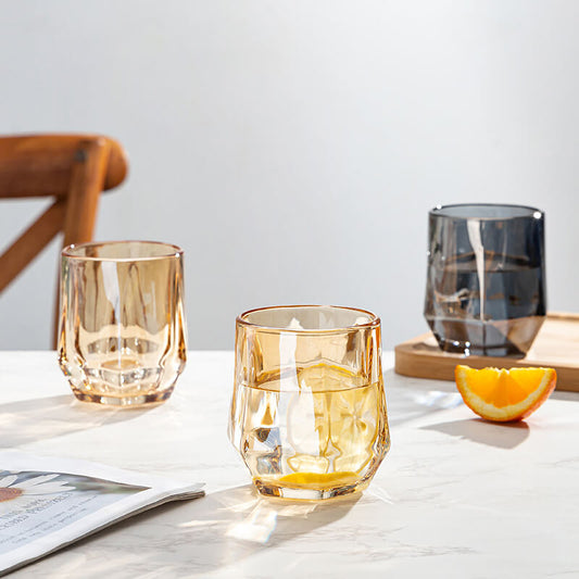 Amber hexagonales Glasbecher