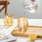 Amber hexagonales Glasbecher