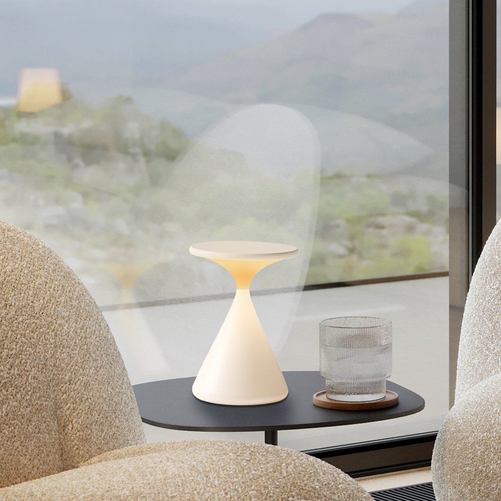 Frendorf | Aeron Sanduhr Dimmbare LED Tischlampe – Elegantes und kabelloses Licht