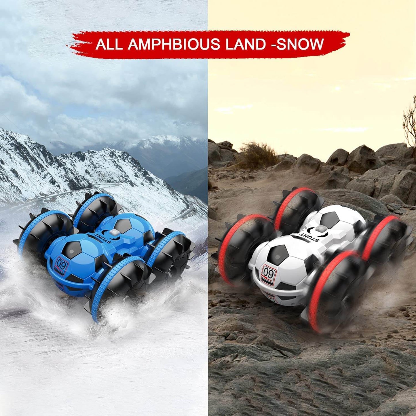 Frendorf | Amphibisches ferngesteuertes Auto, All-Terrain-Fußball, ferngesteuertes Boot, Poolspielzeug, Geschenk für Jungen und Mädchen