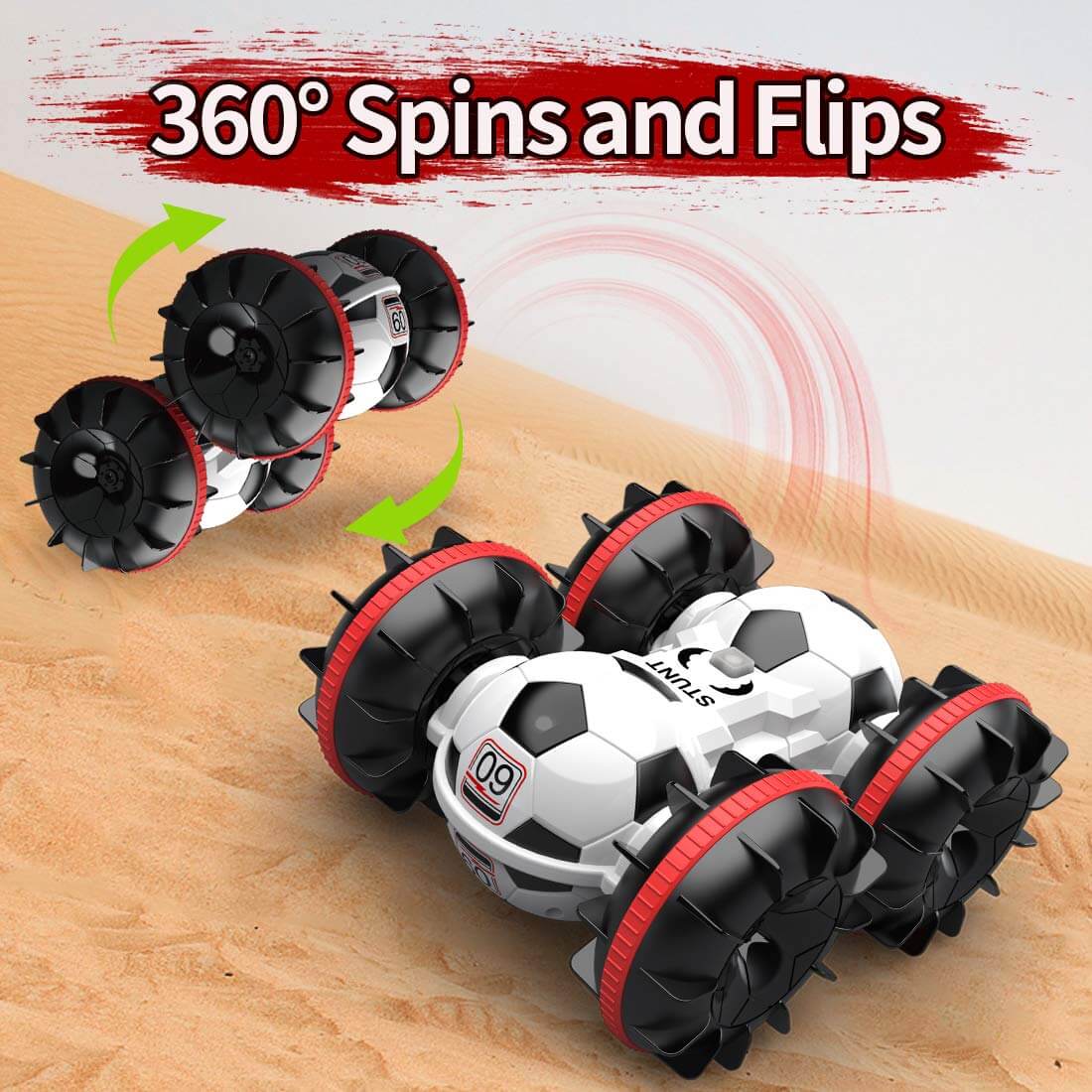 Frendorf | Amphibisches ferngesteuertes Auto, All-Terrain-Fußball, ferngesteuertes Boot, Poolspielzeug, Geschenk für Jungen und Mädchen