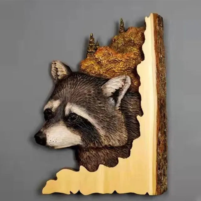 Frendorf | WildCraft - Wandkunst mit geschnitzten Tieren aus Holz für Rustikale Wohnkultur