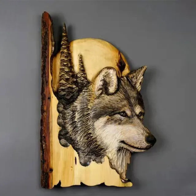 Frendorf | WildCraft - Wandkunst mit geschnitzten Tieren aus Holz für Rustikale Wohnkultur