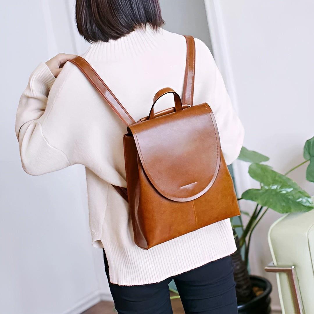 Frendorf | Anniene Bag - Modischer Luxuriöser Leder Laptop Rucksack für Frauen